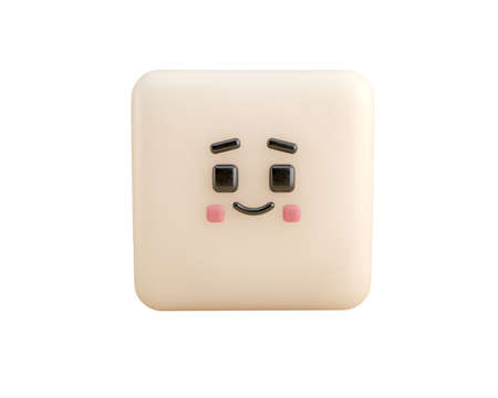 little cute smiling shapes on color background