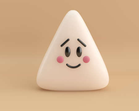 little cute smiling shapes on color background