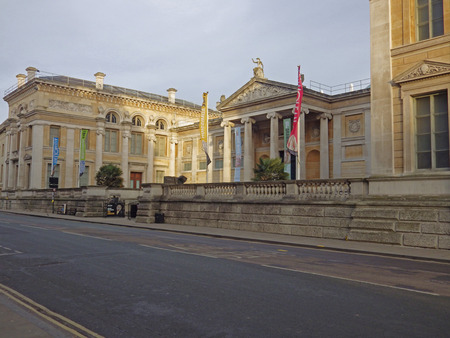 Classical faÃ§ade of the Ashmolean Museum in Beaumont Street in Oxfordのeditorial素材