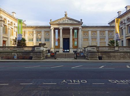 Classical faÃ§ade of the Ashmolean Museum in Beaumont Street in Oxfordのeditorial素材