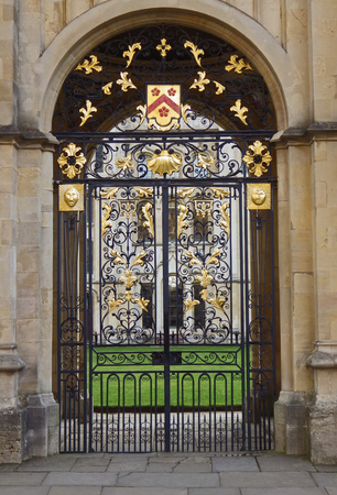 Entrance gate to All Souls college Oxford University United Kingdom near the Radcliffe Cameraのeditorial素材