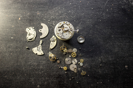 The process of repair mechanical watchesの写真素材