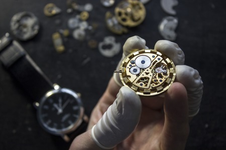 The process of repair of mechanical watchesの写真素材