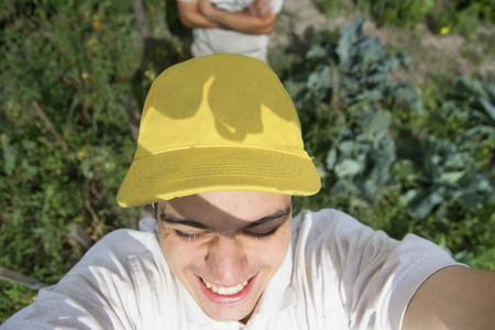 Joy and sadness, the man are enjoyingの写真素材