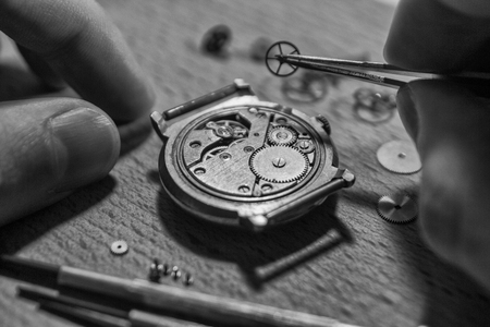 Watchmakers workshop, watch repairの写真素材
