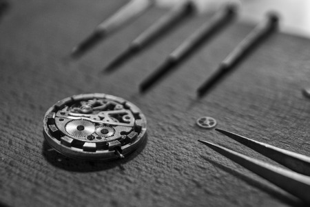 Process of repair of mechanical watches, watchmaker's workshop