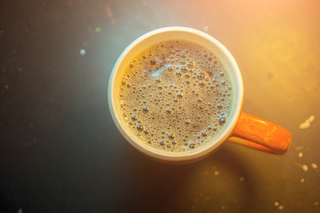 Latte in the cup, latte with foamの写真素材