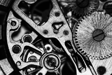 Mechanical watch, close up, watch repair, gearsの写真素材