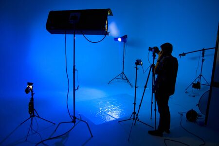Process of making film, film crew, setの写真素材