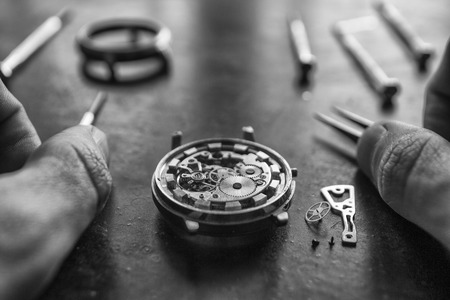 Mechanical watch repair, watchmaker's workshop, special tools
