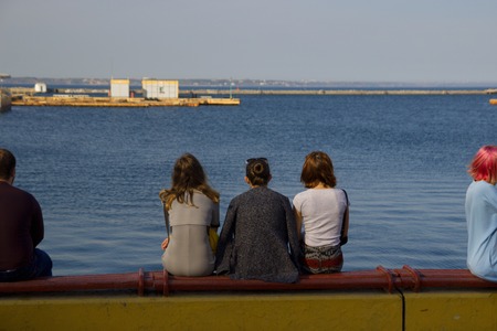 The people are chilling outの写真素材