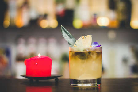 Nice summer cocktails in the barの写真素材