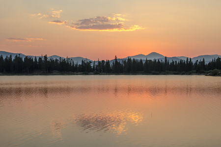 Sunset Over Echo Lakeの写真素材