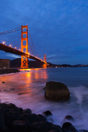 Golden Gate Bridge at Nightの写真素材