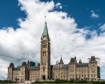 Parliament Building of Canada on Parliament Hill in Ottawa, Ontario, Canadaの写真素材