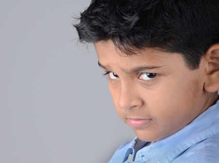 Indian kid in closeup shopの写真素材