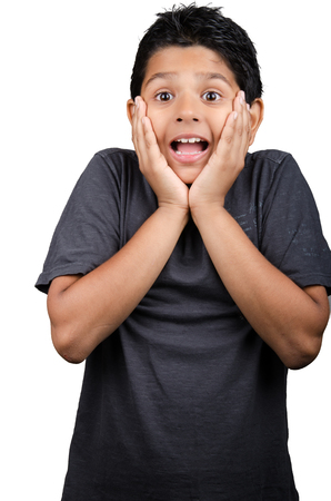 cute looking kid with nice expressions.の写真素材