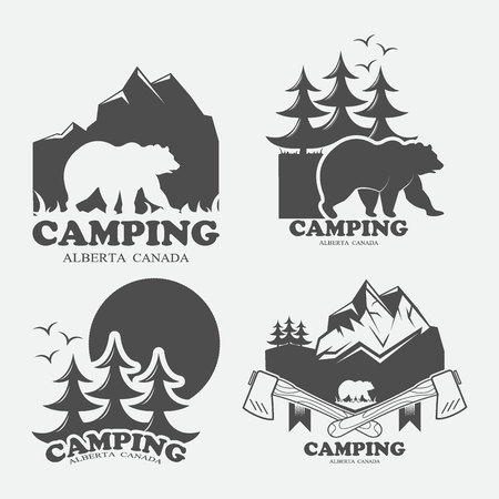 camping set . Camping icon. Wildlife . countryside holiday iconのイラスト素材