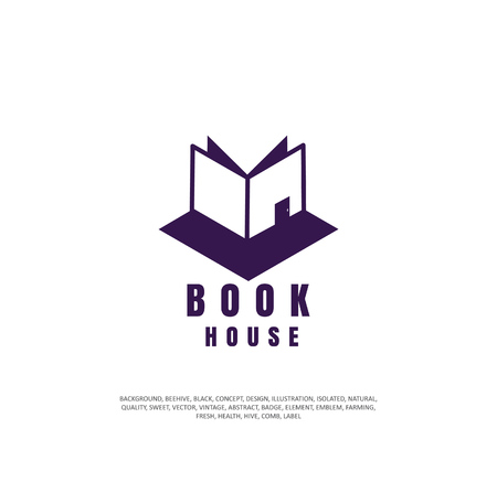vector illustration, abstract book logo, book market. Design for the web, the world of reading.のイラスト素材