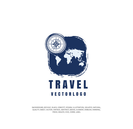 stylish and creative compass logo, travel trip concept. Vector illustration,  flat designのイラスト素材