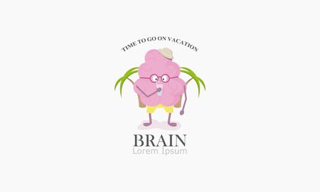 vacation icon, illustration of a brain vectorのイラスト素材