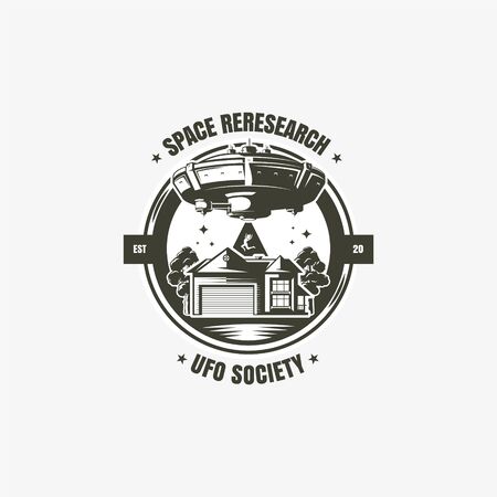 stealing of the UFO. Vector illustration.のイラスト素材