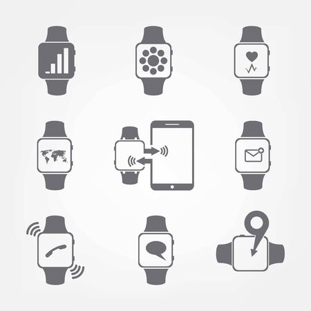 Smart clock icons, vector illustrationのイラスト素材