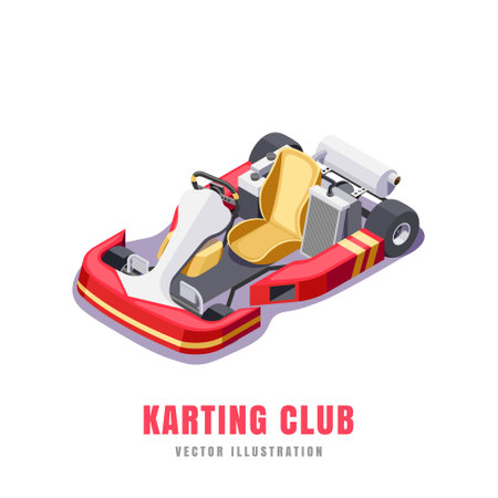 illustration of a red childrens racing car on a white backgroundのイラスト素材