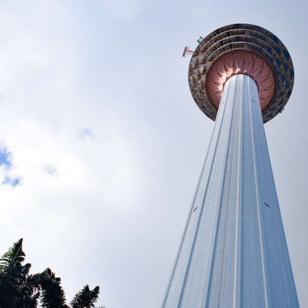 KL Tower view from street, Television tower in Kuala Lumpur, Malaysia