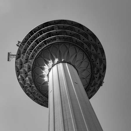 KL Tower view from street, Television tower in Kuala Lumpur, Malaysiaのeditorial素材