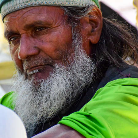 New Delhi India â March 13 2020 : Man Inside Hazrat Nizamuddin Dargah during the day time in Delhi India, Religious Darah of Nizamuddin in Delhi during EID festivalのeditorial素材