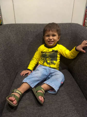 New Delhi India â€“ March 3 2020 : 23 Month Baby Boy Outdoors in Summer - stock photo, Cute Boy...