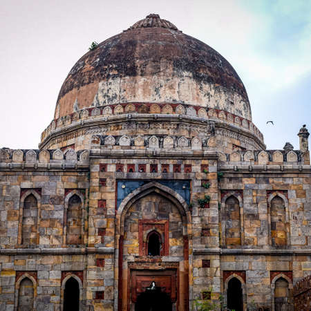 Inside view of architecture tomb inside Sunder Nursery in Delhi Indiaの写真素材