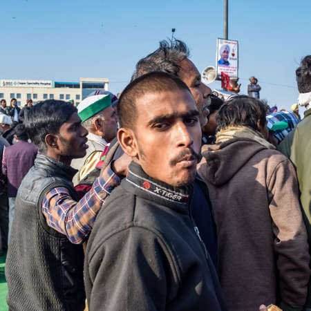 Delhi, India - July 01 2018: Footballers of local football team during game in regional Derby championship on a bad football pitch. Hot moment of football match on field of stadium â Black and Whiteのeditorial素材