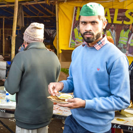Gazipur, Delhi, India â December 25 2020 : Indian Sikh and Hindu Farmers from Punjab, Uttar Pradesh and Uttarakhand states protests at Delhi-UP Border. Farmers are protesting against new farmer lawsのeditorial素材