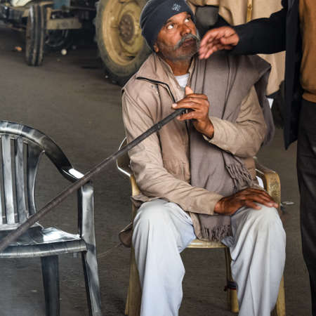 Gazipur, Delhi, India â December 25 2020 : Indian Sikh and Hindu Farmers from Punjab, Uttar Pradesh and Uttarakhand states protests at Delhi-UP Border. Farmers are protesting against new farmer lawsのeditorial素材