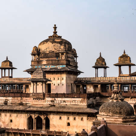 Jahangir Mahal (Orchha Fort) in Orchha, Madhya Pradesh, India, Jahangir Mahal or Orchha Palace is citadel and garrison located in Orchha. Madhya Pradesh. India, Indian Archaeological Sitesのeditorial素材