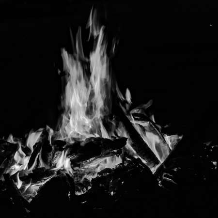 Fire flames on black background, Blaze fire flame texture background, Beautifully, the fire is...