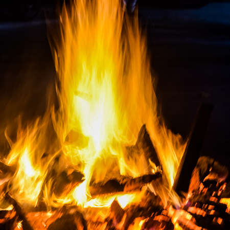 Fire flames on black background, Blaze fire flame texture background, Beautifully, the fire is...