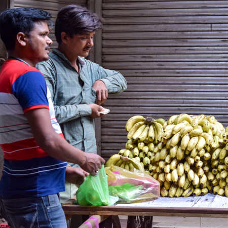 Old Delhi, India â April 15, 2022 - Portrait of shopkeepers or street vendors in Chandni Chowk market of Delhi, Old Delhi Street Photographyのeditorial素材