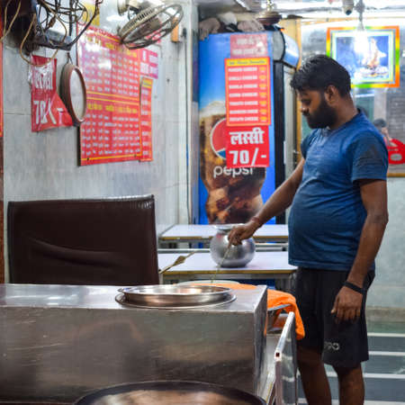 Old Delhi, India â April 15, 2022 - Portrait of shopkeepers or street vendors in Chandni Chowk market of Delhi, Old Delhi Street Photographyのeditorial素材