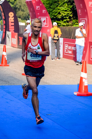 New Delhi, India - October 16 2022 - Vedanta Delhi Half Marathon race after covid in which marathon...