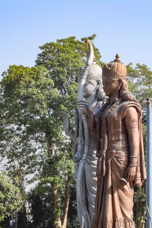 Big statue of Lord Sita Ram near Delhi International airport, Delhi, India, Lord Ram and Sita big...