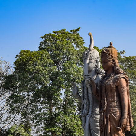 Big statue of Lord Sita Ram near Delhi International airport, Delhi, India, Lord Ram and Sita big...