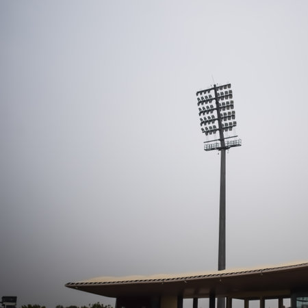 Cricket stadium flood lights poles at Delhi, India