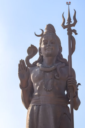 Big statue of Lord Shiv near Delhi International airport, Delhi, India, Lord Shiv big statue touching sky at main highway Mahipalpur, Delhiの写真素材