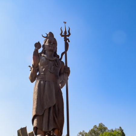 Big statue near Delhi International airport, Delhi, India, big statue touching sky at main highway Mahipalpur, Delhiの写真素材