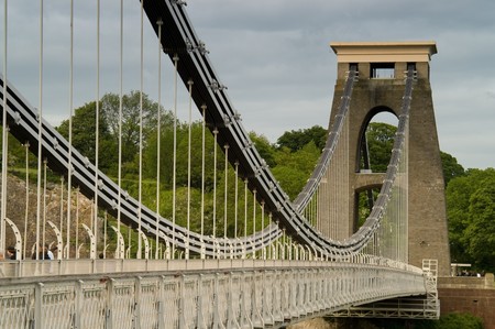 Clifton Bridge over the river Avon, Bristol, UKの写真素材
