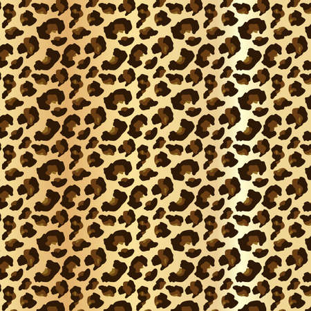 Seamless editable pattern of leopard skin in realistic colorsのイラスト素材