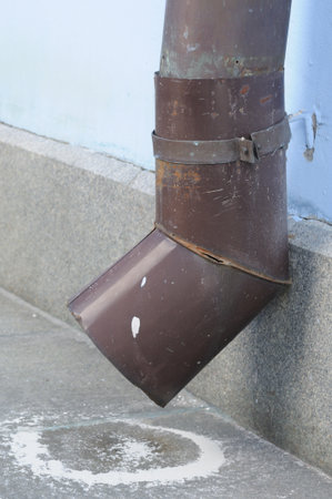 Metal drain pipe for water. Drain.の写真素材